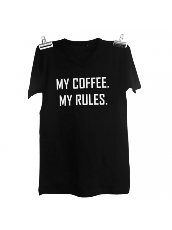 T-shirt, 'my coffee - my rules', dame