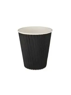 Papkrus 24 cl. To-Go Ripple Wrap termokrus, sort - 25 stk. - Kopper og glas
