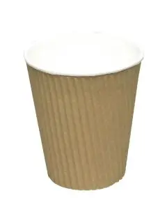 Papkrus 24 cl. To-Go Ripple Wrap termokrus, brun - 25 stk. - Kopper og glas