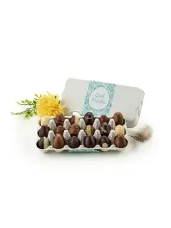 Æggebakke med marcipan og luksusæg, 18 stk. - Chokolade