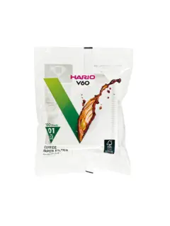Hario V60 01, 1-2 kops filtre, 100 stk i æske - Kaffebryggere